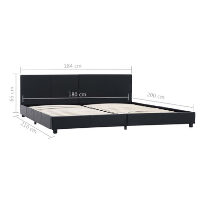 Bettgestell Schwarz Kunstleder 180x200 cm