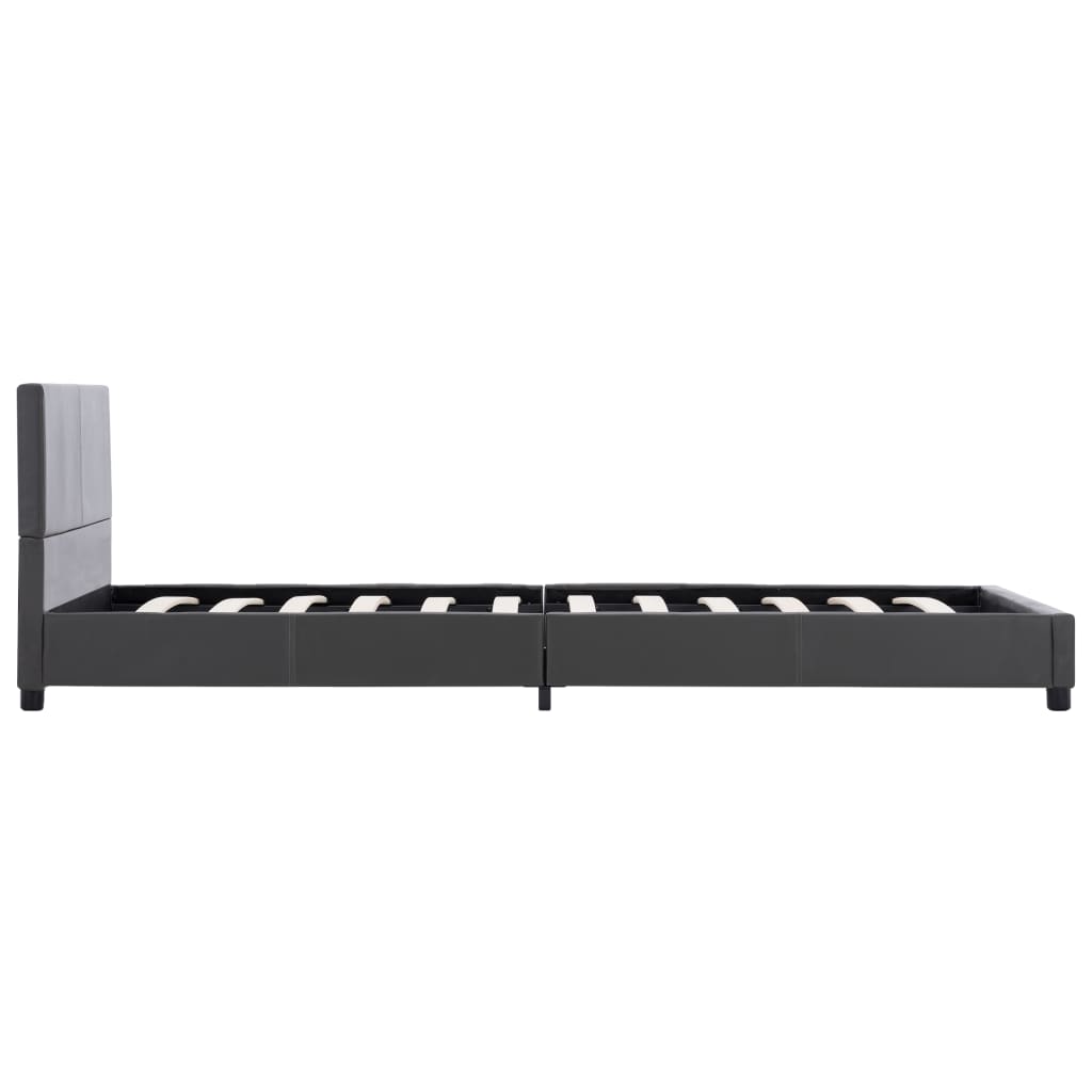 Bettgestell Grau Kunstleder 100x200 cm