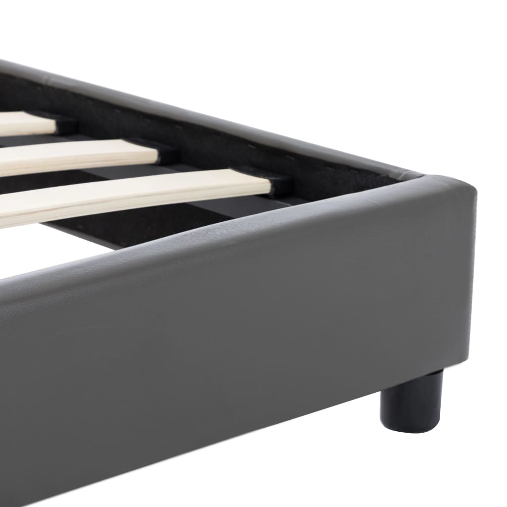Bettgestell Grau Kunstleder 100x200 cm