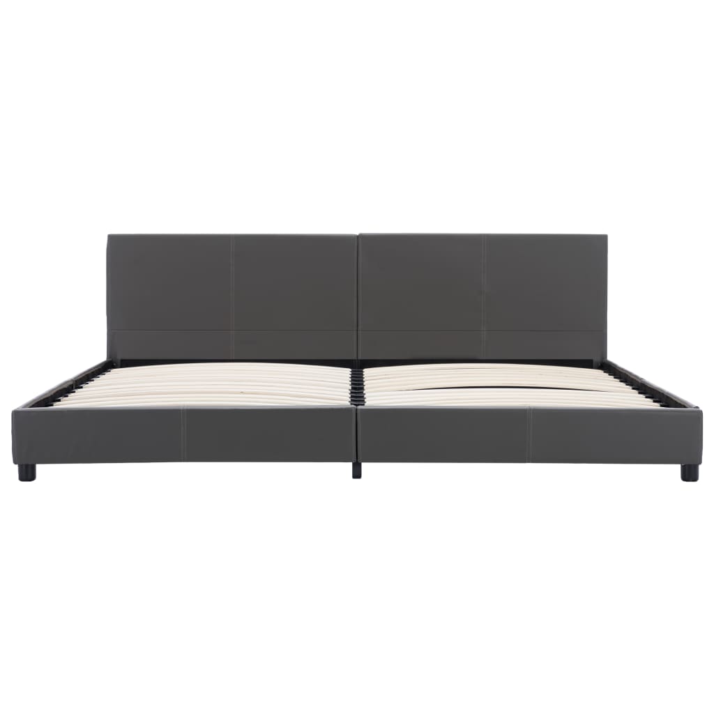 Bettgestell Grau Kunstleder 180x200 cm