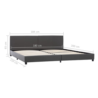 Bettgestell Grau Kunstleder 180x200 cm