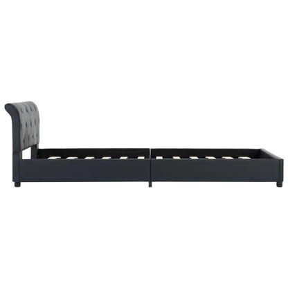 Bettgestell Schwarz Kunstleder 100 × 200 cm