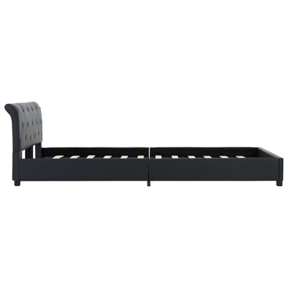 Bettgestell Schwarz Kunstleder 140 × 200 cm