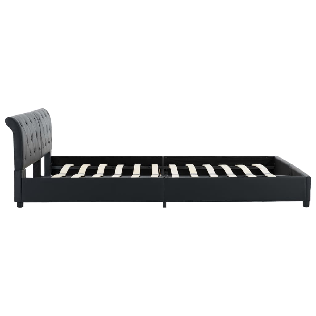 Bettgestell Schwarz Kunstleder 180 × 200 cm