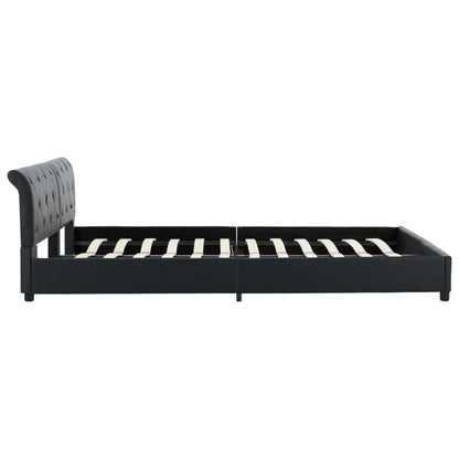 Bettgestell Schwarz Kunstleder 180 × 200 cm