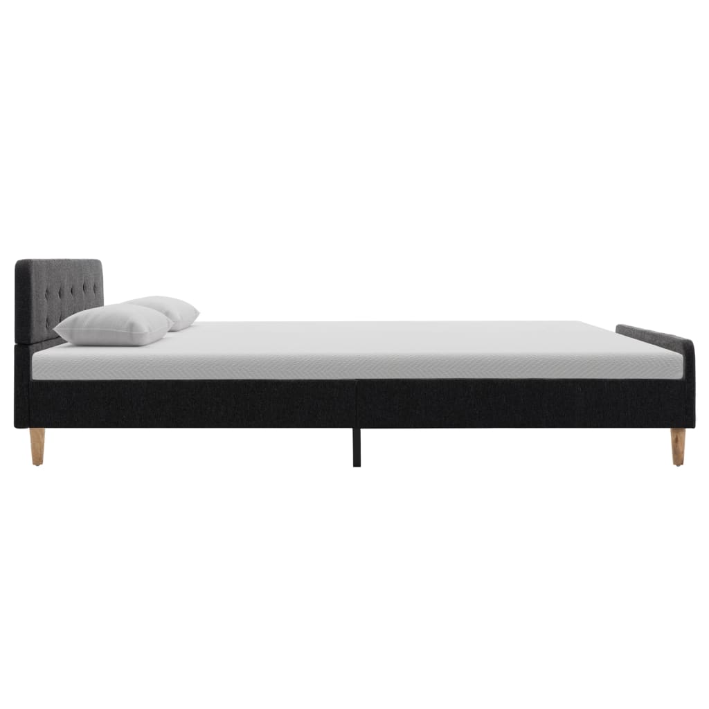 Bettgestell Dunkelgrau Sackleinen 140x200 cm