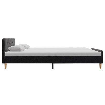 Bettgestell Dunkelgrau Sackleinen 140x200 cm