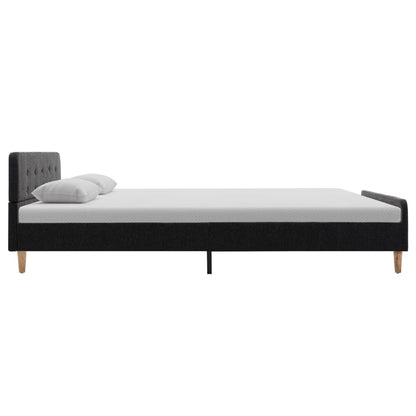 Bettgestell Dunkelgrau Sackleinen 160x200 cm