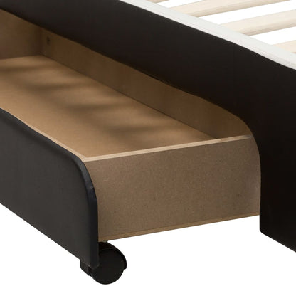 Bettgestell mit LED Schwarz Kunstleder 100x200 cm