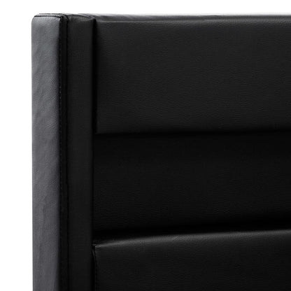 Bettgestell mit LED Schwarz Kunstleder 100x200 cm