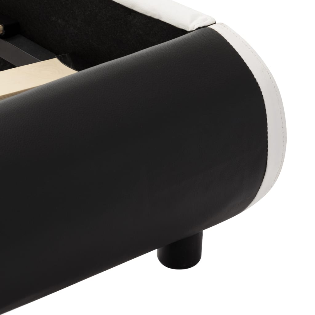 Bettgestell mit LED Schwarz Kunstleder 100x200 cm