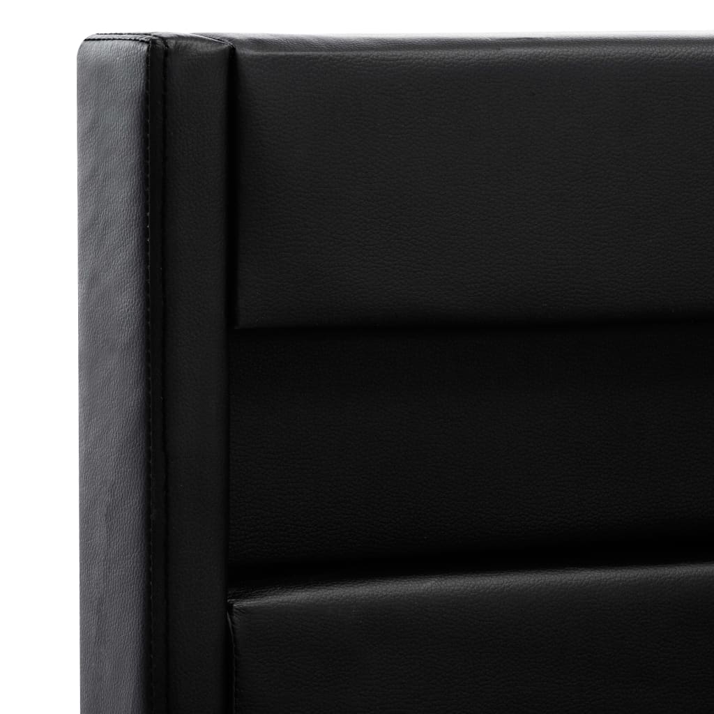 Bettgestell mit LED Schwarz Kunstleder 140×200 cm