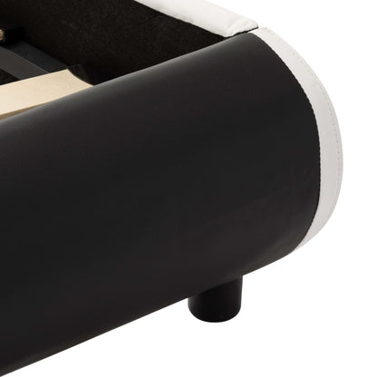 Bettgestell mit LED Schwarz Kunstleder 140×200 cm
