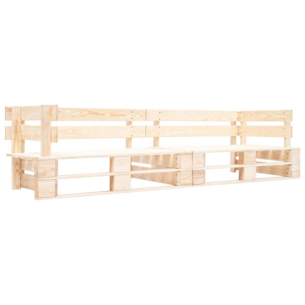2-tlg. Outdoor-Sofa-Set Paletten mit Kissen in Grau Kiefernholz