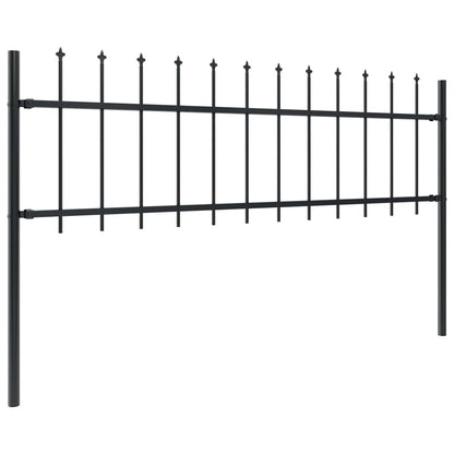 Gartenzaun mit Speerspitze Stahl 1248 x 60 cm Schwarz