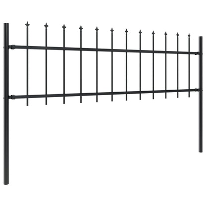 Gartenzaun mit Speerspitze Stahl 1426 x 60 cm Schwarz