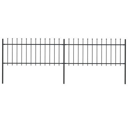 Gartenzaun mit Speerspitze Stahl 359 x 80 cm Schwarz