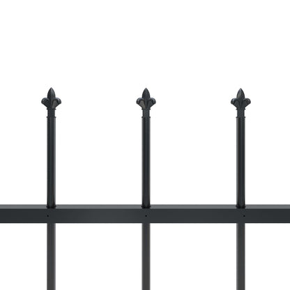 Gartenzaun mit Speerspitze Stahl 537 x 80 cm Schwarz