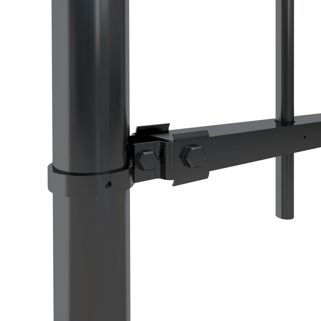 Gartenzaun mit Speerspitze Stahl 1070 x 80 cm Schwarz