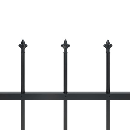 Gartenzaun mit Speerspitze Stahl 1248 x 80 cm Schwarz
