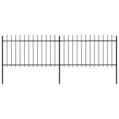 Gartenzaun mit Speerspitze Stahl 359 x 100 cm Schwarz