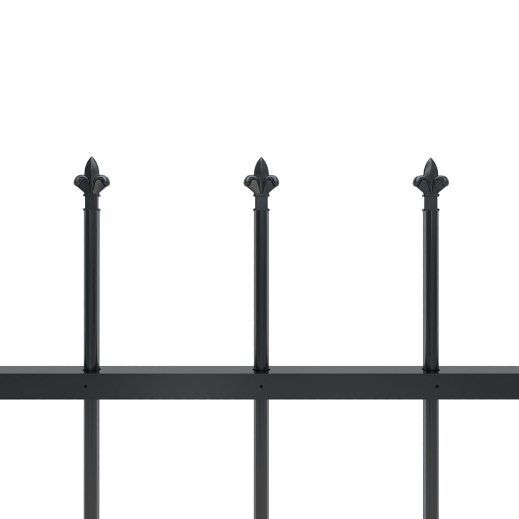 Gartenzaun mit Speerspitze Stahl 359 x 100 cm Schwarz