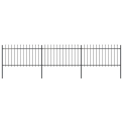 Gartenzaun mit Speerspitze Stahl 537 x 100 cm Schwarz