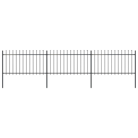 Gartenzaun mit Speerspitze Stahl 537 x 100 cm Schwarz