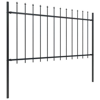 Gartenzaun mit Speerspitze Stahl 537 x 100 cm Schwarz