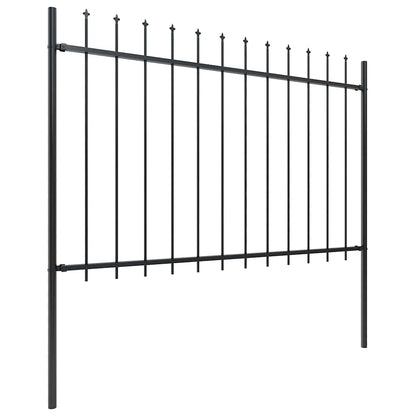 Gartenzaun mit Speerspitze Stahl 537 x 120 cm Schwarz