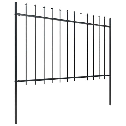 Gartenzaun mit Speerspitze Stahl 1248 x 120 cm Schwarz