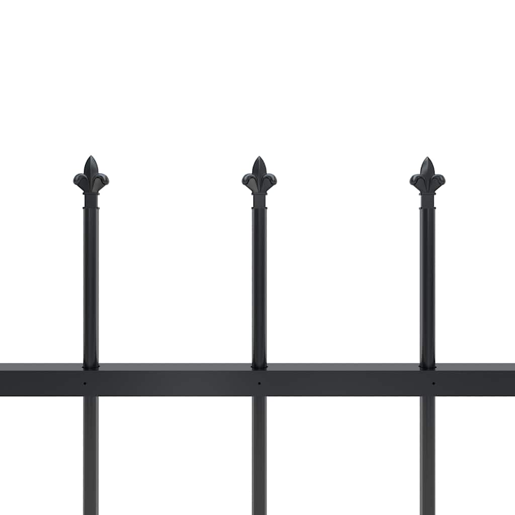 Gartenzaun mit Speerspitze Stahl 537 x 150 cm Schwarz
