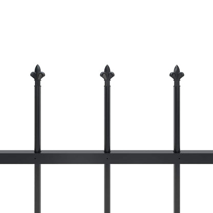 Gartenzaun mit Speerspitze Stahl 537 x 150 cm Schwarz