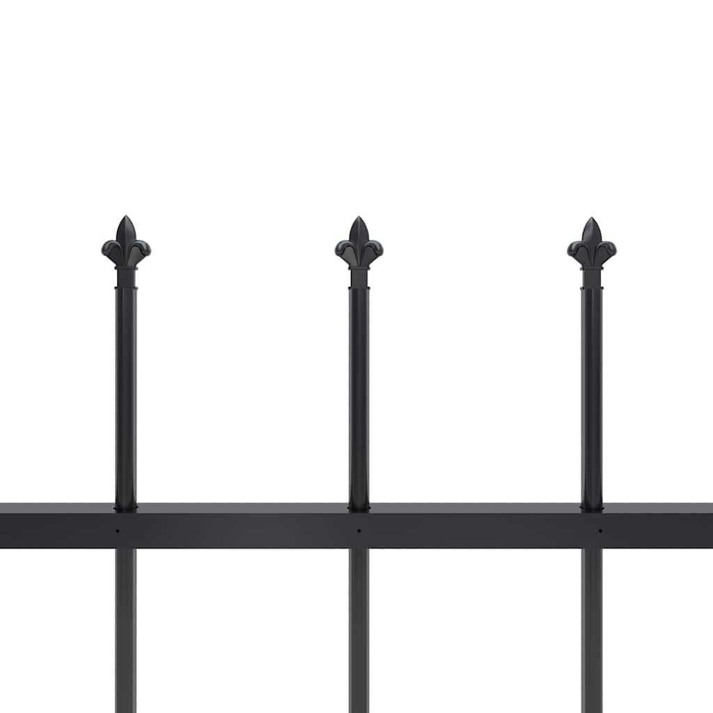 Gartenzaun mit Speerspitze Stahl 714,5 x 150 cm Schwarz