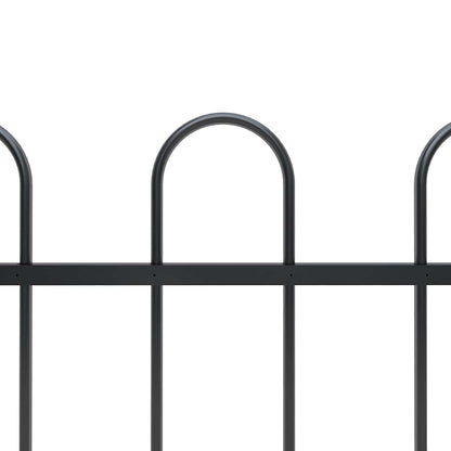 Gartenzaun mit Rundbogen Stahl 537 x 80 cm Schwarz