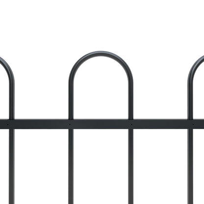 Gartenzaun mit Rundbogen Stahl 537 x 100 cm Schwarz