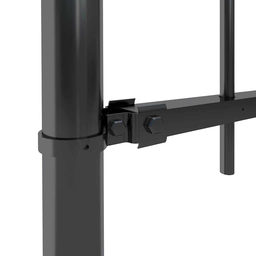 Gartenzaun mit Rundbogen Stahl 537 x 100 cm Schwarz