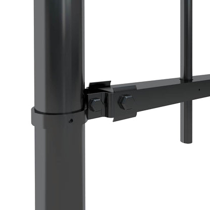 Gartenzaun mit Rundbogen Stahl 537 x 100 cm Schwarz
