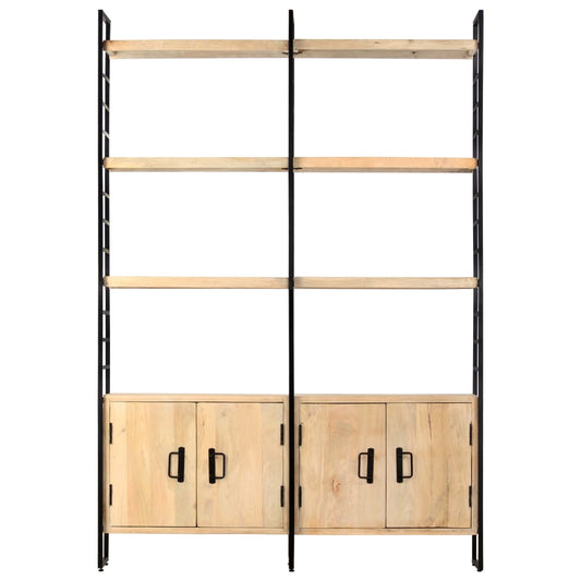Bücherregal 4 Etagen 124x30x180 cm Mango Massivholz