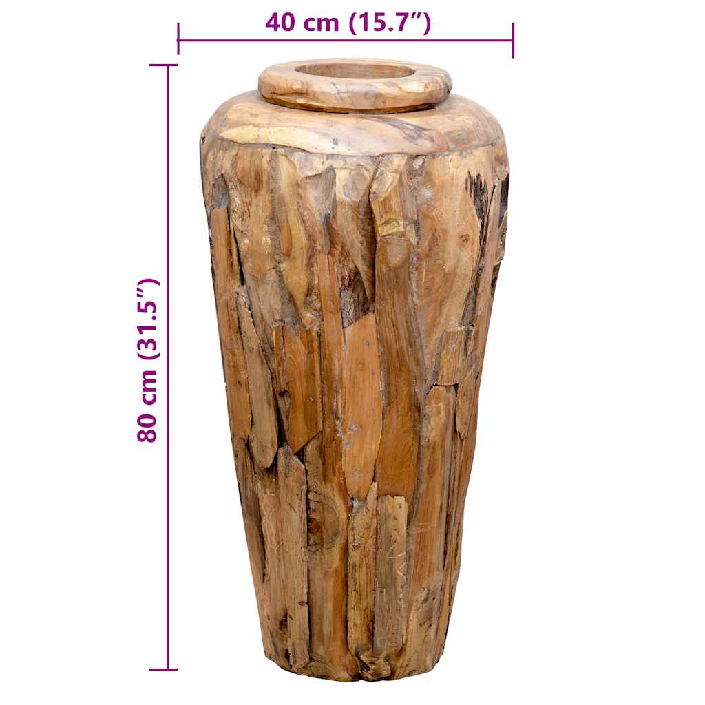 Deko-Vase 40 x 80 cm Massivholz Teak