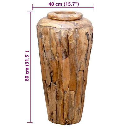 Deko-Vase 40 x 80 cm Massivholz Teak