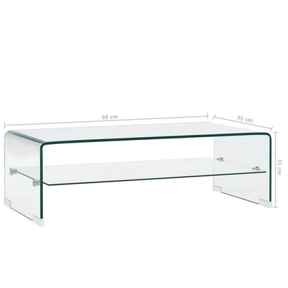 Couchtisch Transparent 98×45×31 cm Hartglas