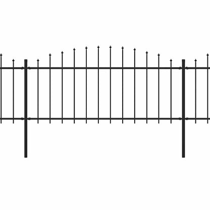 Gartenzaun mit Speerspitzen Stahl (0,5 - 0,75) x 3,4 m Schwarz
