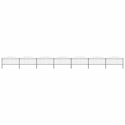 Gartenzaun mit Speerspitzen Stahl (0,5 - 0,75) x 11,9 m Schwarz