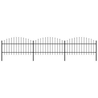 Gartenzaun mit Speerspitze Stahl 537 x 125 cm Schwarz