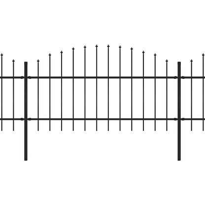 Gartenzaun mit Speerspitze Stahl 537 x 125 cm Schwarz