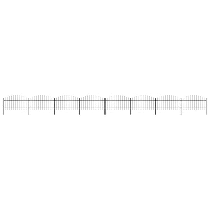 Gartenzaun mit Speerspitzen Stahl (1 - 1,25) x 13,6 m Schwarz