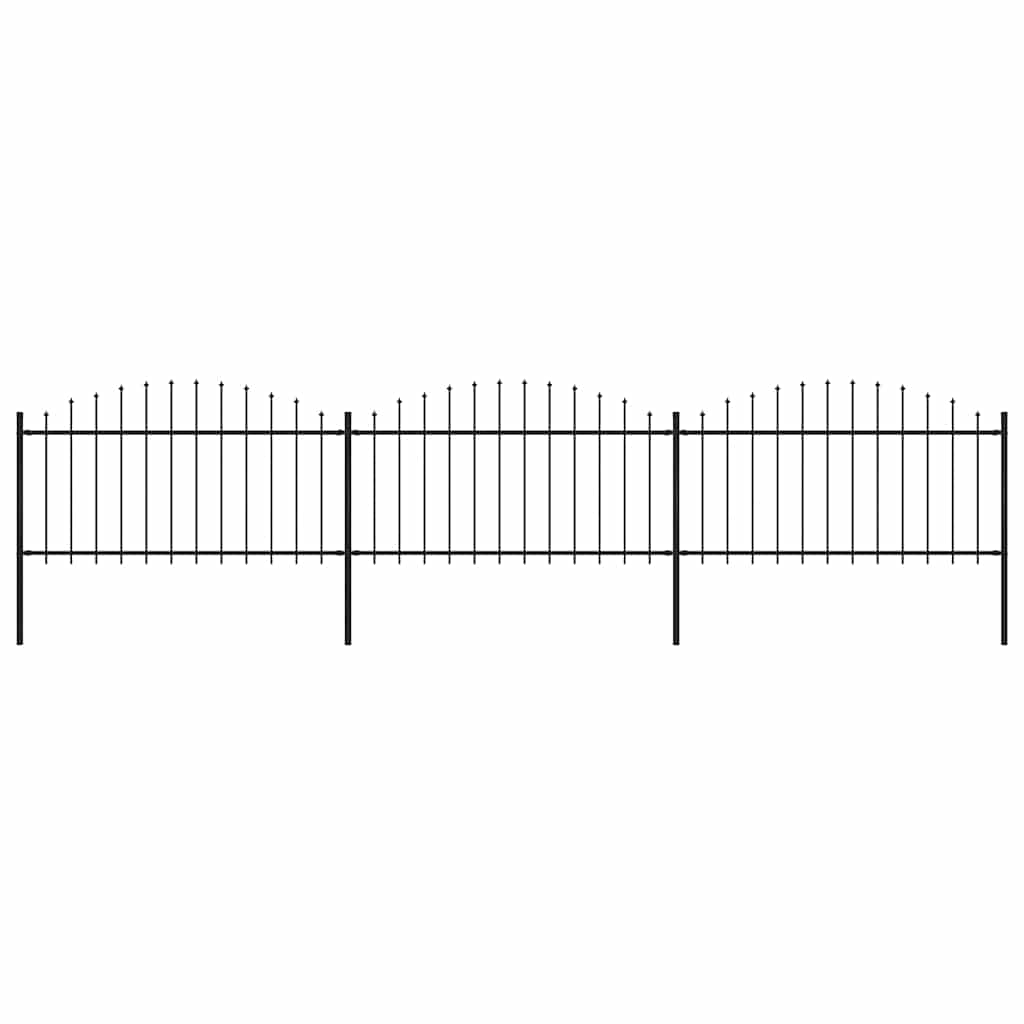 Gartenzaun mit Speerspitze Stahl 537 x 150 cm Schwarz