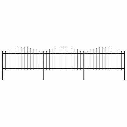 Gartenzaun mit Speerspitze Stahl 537 x 150 cm Schwarz