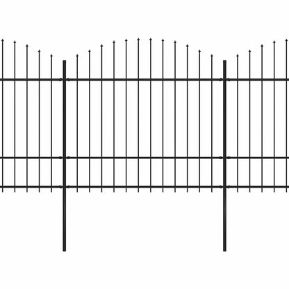 Gartenzaun mit Speerspitze Stahl 359 x 175 cm Schwarz